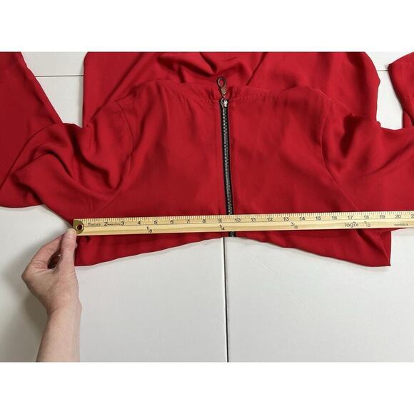 Soft Surroundings Women’s 3/4 Zip Hoodie Size S Red Classic Lightweight Comfy - Picture 6 of 7